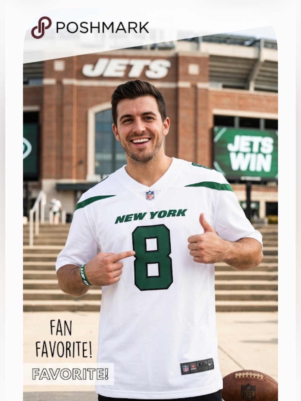 NWT Nike NFL Men's JETS Aaron Rodgers White and Green Jersey XXL